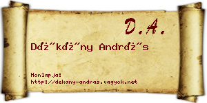 Dékány András névjegykártya