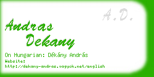 andras dekany business card